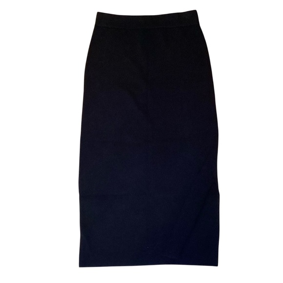 Massimo Dutti Black Wool Cashmere Blend Long Skirt - Picture 1 of 9